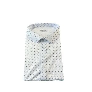 Collars & Co. White Blue Geometric Dress Collar Men's Polk Size 2XL NWOT